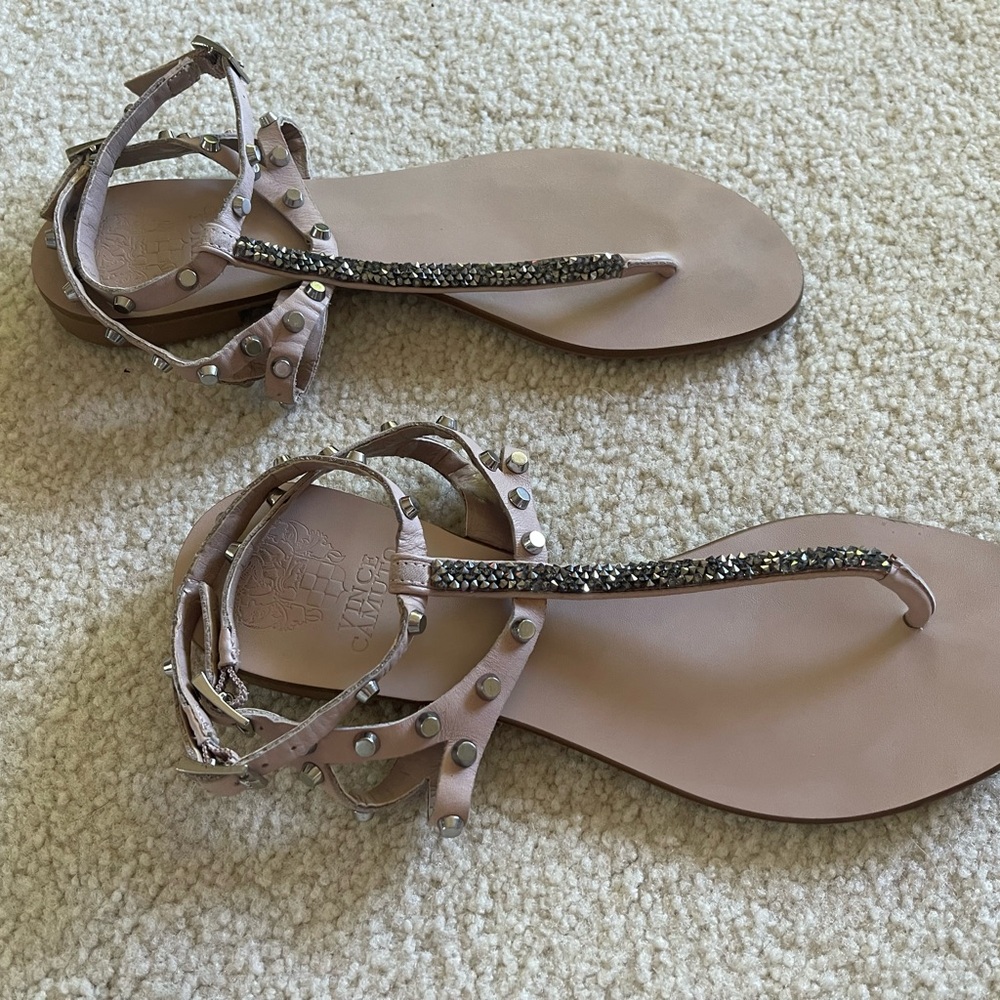 Vince Camuto pink leather sandals.